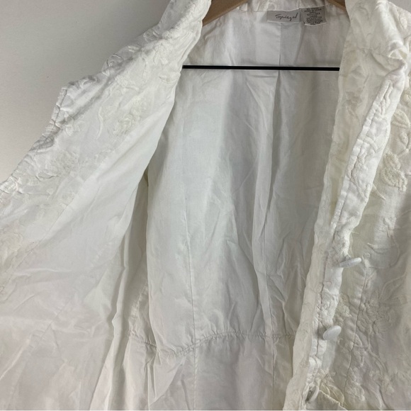 Spiegel Vintage White Embroidered Linen-Blend Blazer - Picture 12 of 14